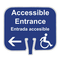 Cone Cap Sign Accessible Entrance