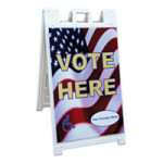 Elections Officials turn to Inclusion Solutions for products including Vote Here Stand Up Signs.